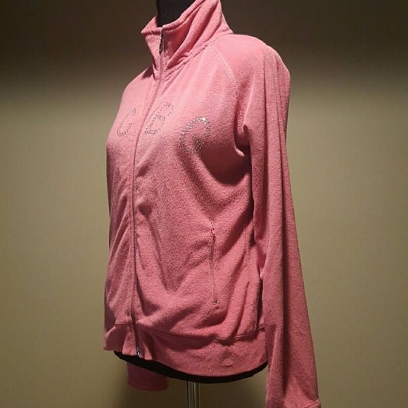 BCBG Pink Tracker Zipper Jacket PL - Picture 2 of 7